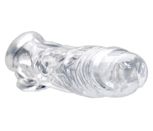 שרוול רך המעבה ומאריך את איבר הגבר Realistic Clear Penis Enhancer and Ball Stretcher