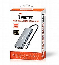 מתאם מולטיפורט Protec DM300 12-in-1 USB-C במלאי