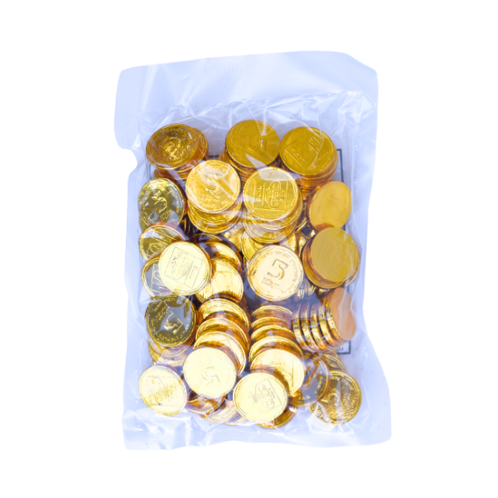 מטבעות שוקולד זהב 500 גרם (פרווה)