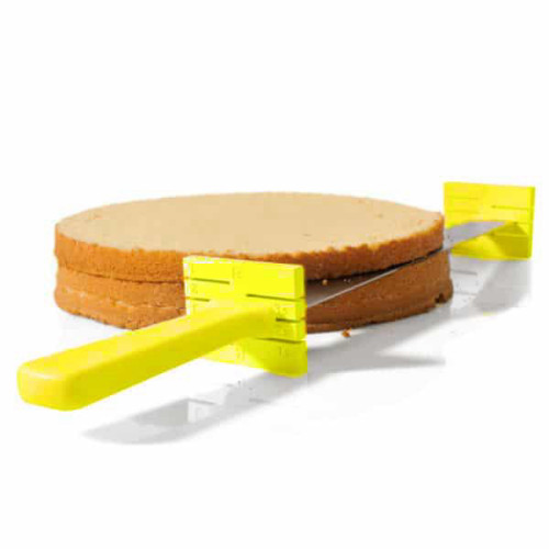 סכין משוננת ארוכה ללחם ופריסת עוגה+מד גובה
