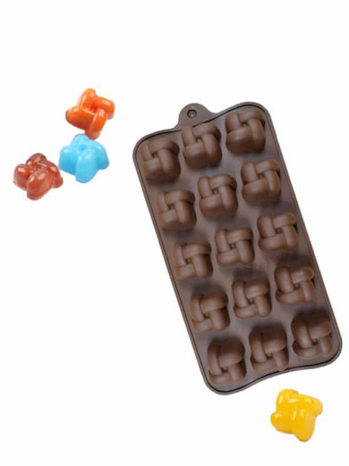 תבנית שוקולד סיליקון 15 יח ריבוע 4 חלקים