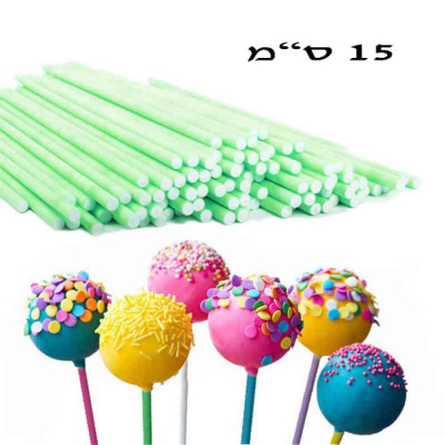 מקל לקקן נייר דחוס 15 ס”מ צבע ירוק 50 יח’