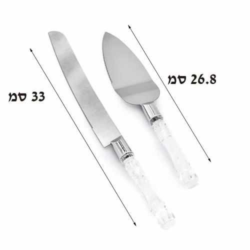 סט סכין לעוגה וכף לעוגה נירוסטה