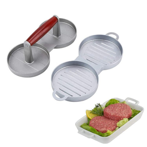 דוחסן המבורגר זוגי (ל-2 יח’) + ידית עץ