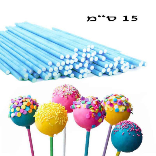 מקל לקקן נייר דחוס 15 ס”מ צבע תכלת 50 יח’