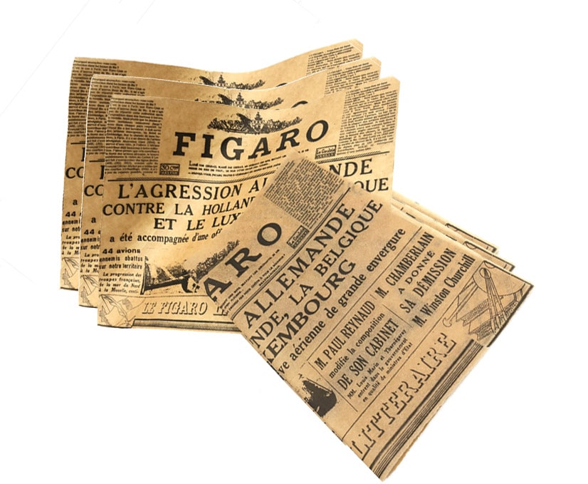 נייר פרגמנט מעוטר להגשה 1000יח’ LE FIGARO – רקע חום