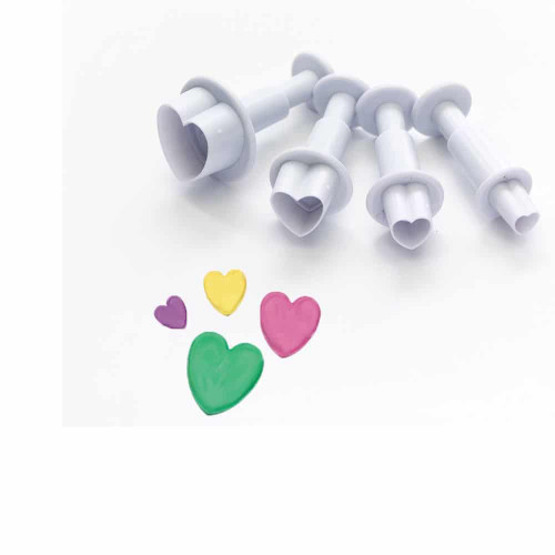 סט 4 חותכני קפיץ לבבות