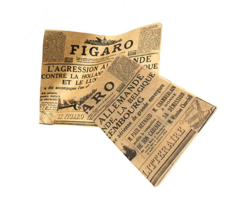 נייר פרגמנט מעוטר להגשה 25 יח’ LE FIGARO – רקע חום