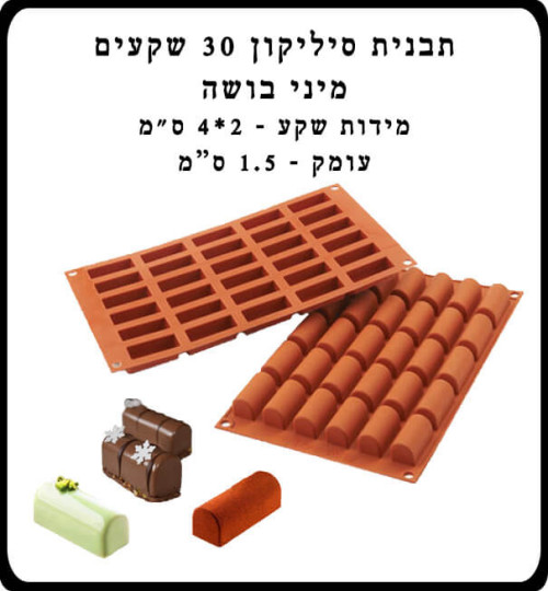 תבנית סיליקון 30 שקעים מיני בושה BUCH’E