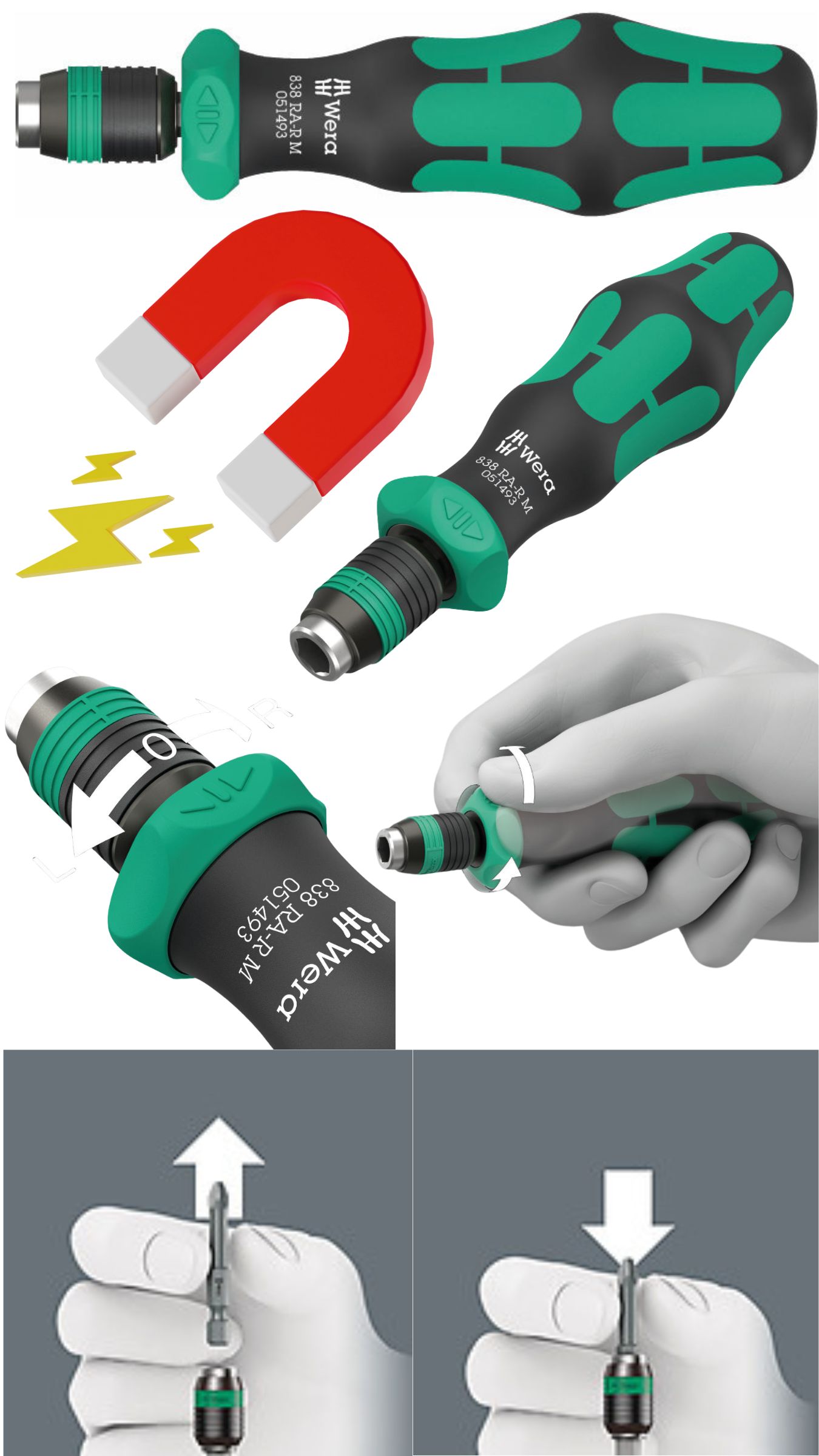 ידית מברג Wera 838 Ra M, 05051493001