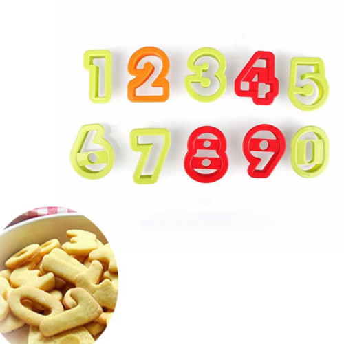 סט חותכני מספרים פלסטיק צבעוני