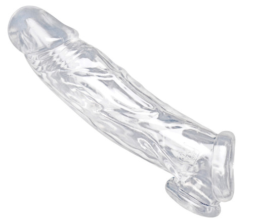 שרוול רך המעבה ומאריך את איבר הגבר Realistic Clear Penis Enhancer and Ball Stretcher