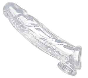 שרוול רך המעבה ומאריך את איבר הגבר Realistic Clear Penis Enhancer and Ball Stretcher