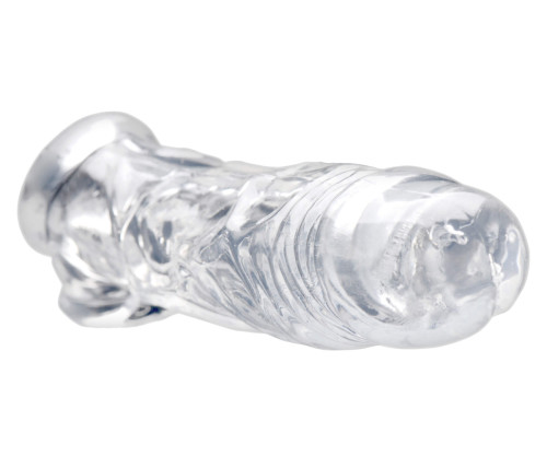 שרוול רך המעבה ומאריך את איבר הגבר Realistic Clear Penis Enhancer and Ball Stretcher