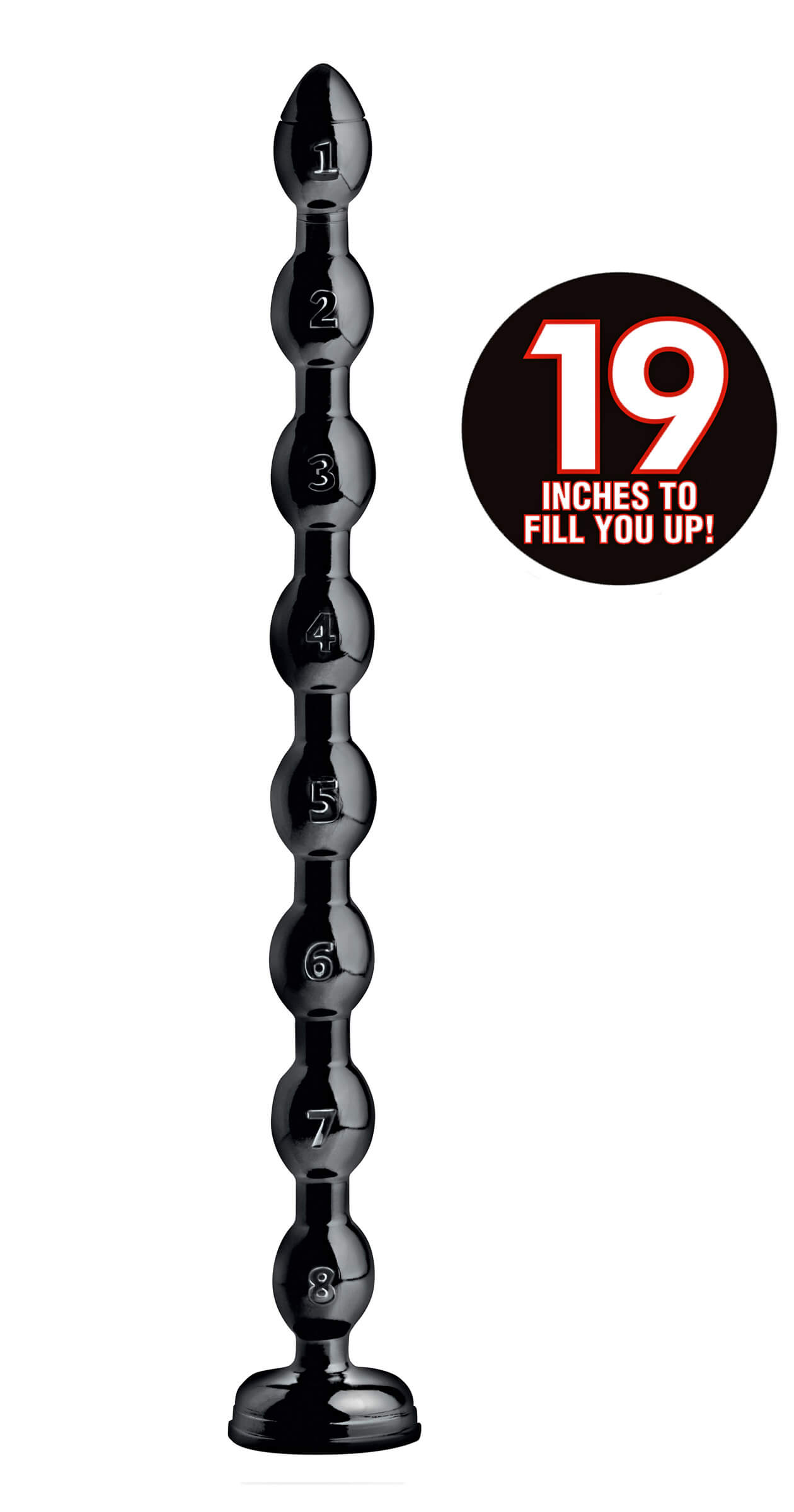 דילדו אנאלי שחור באורך כולל של כ- 50 ס"מ Hosed Beaded Anal Snake