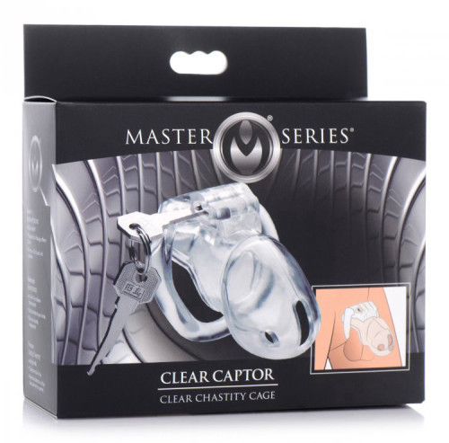 חגורת צניעות כלוב רך לאיבר המין של הגבר XR Brands- Clear Captor Chastity Cage