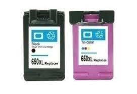 זוג ראשי דיו תואמים HP 650XL שחור+צבע