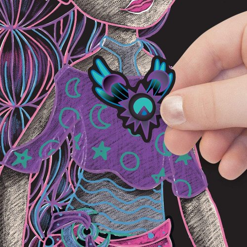 חוברת יצירה ייחודית נבולוס עם דפים שחורים ועטי ג'ל ניאון צבעוניים ליצירות מנצנצות וקסומות