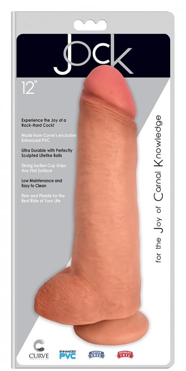 דילדו צבע גוף ענק בומבה LifeLike באורך 30.4 ס"מ XR Brands - Jock