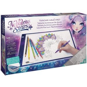 נבולוס - לוח ציור מואר עם נורת לד חזקה הפועלת עם כבל USB, כולל עפרונות ודפי רישום להכנת יצירות אמנות 