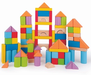 סט 101 קוביות עץ צבעוניות לבניה