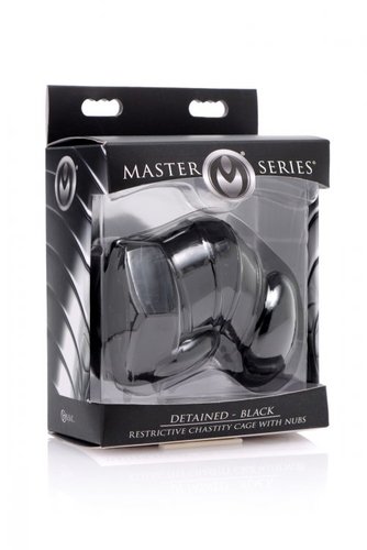 חגורת צניעות כלוב רך לאיבר המין של הגבר XR Brands- Detained Restrictive Chastity Cage