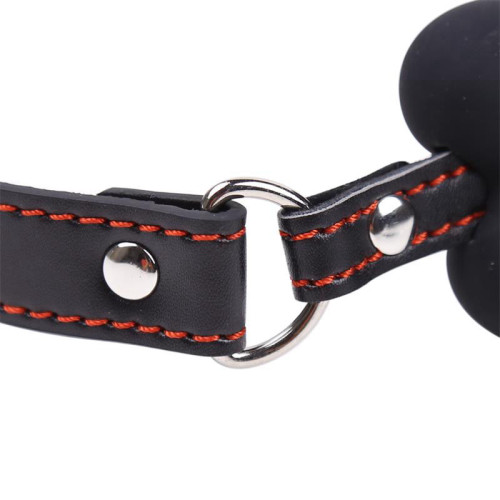 מחסום פה גאג עצם שחור Bone Gag Ball Silicone 12 cm