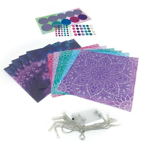 ערכה יצירה נבולוס להכנת שרשרת פנסי אוריגמי כולל מדבקות יהלומים נוצצות 