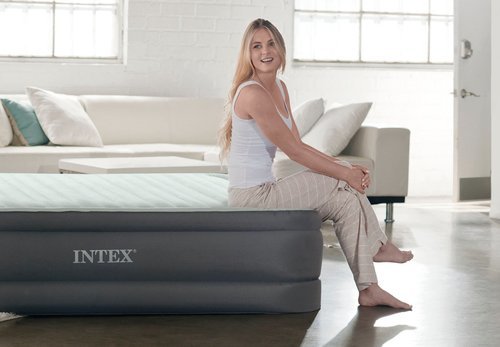מזרון זוגי מתנפח משאבה מובנית Intex 64906 PremAire Inflatable Double Bed