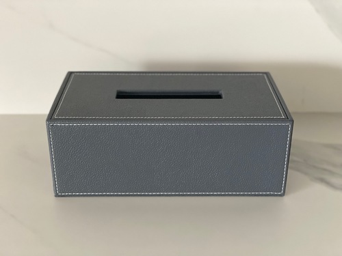 קופסת טישו דמוי עור אפור ECOPELLE Tissue box 