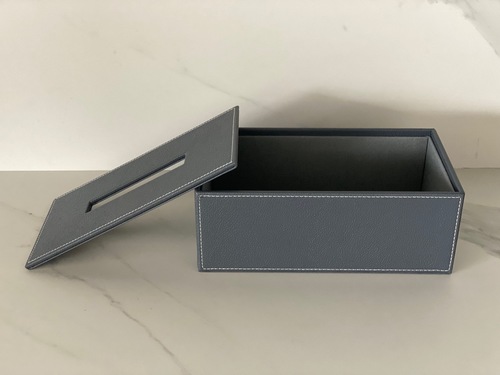 קופסת טישו דמוי עור אפור ECOPELLE Tissue box 