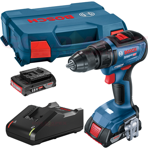 מברגה/מקדחה 18V בראשלס + שתי סוללות 2.0AH