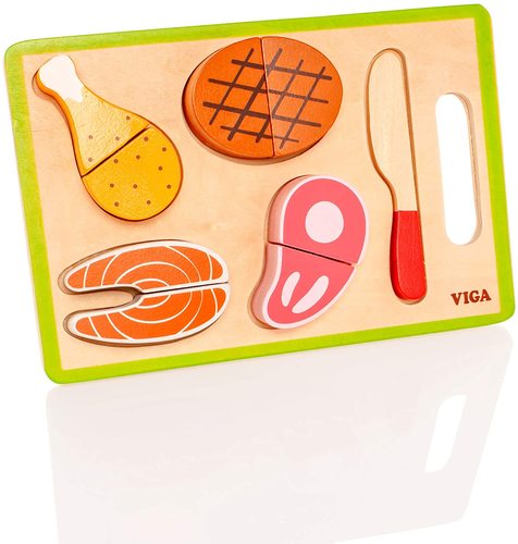 פאזל חיתוך ארוחת ערב מעץ עם מגש 9 חלקים 