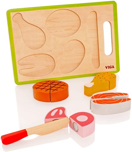 פאזל חיתוך ארוחת ערב מעץ עם מגש 9 חלקים 