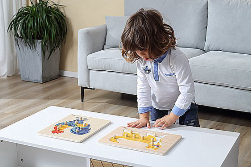 פאזל כפתורי עץ מונטסורי 8 חלקים - היפופוטם