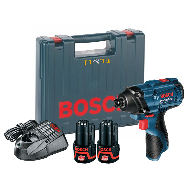 מברגת אימפקט 12V + שתי סוללות 2.0AH