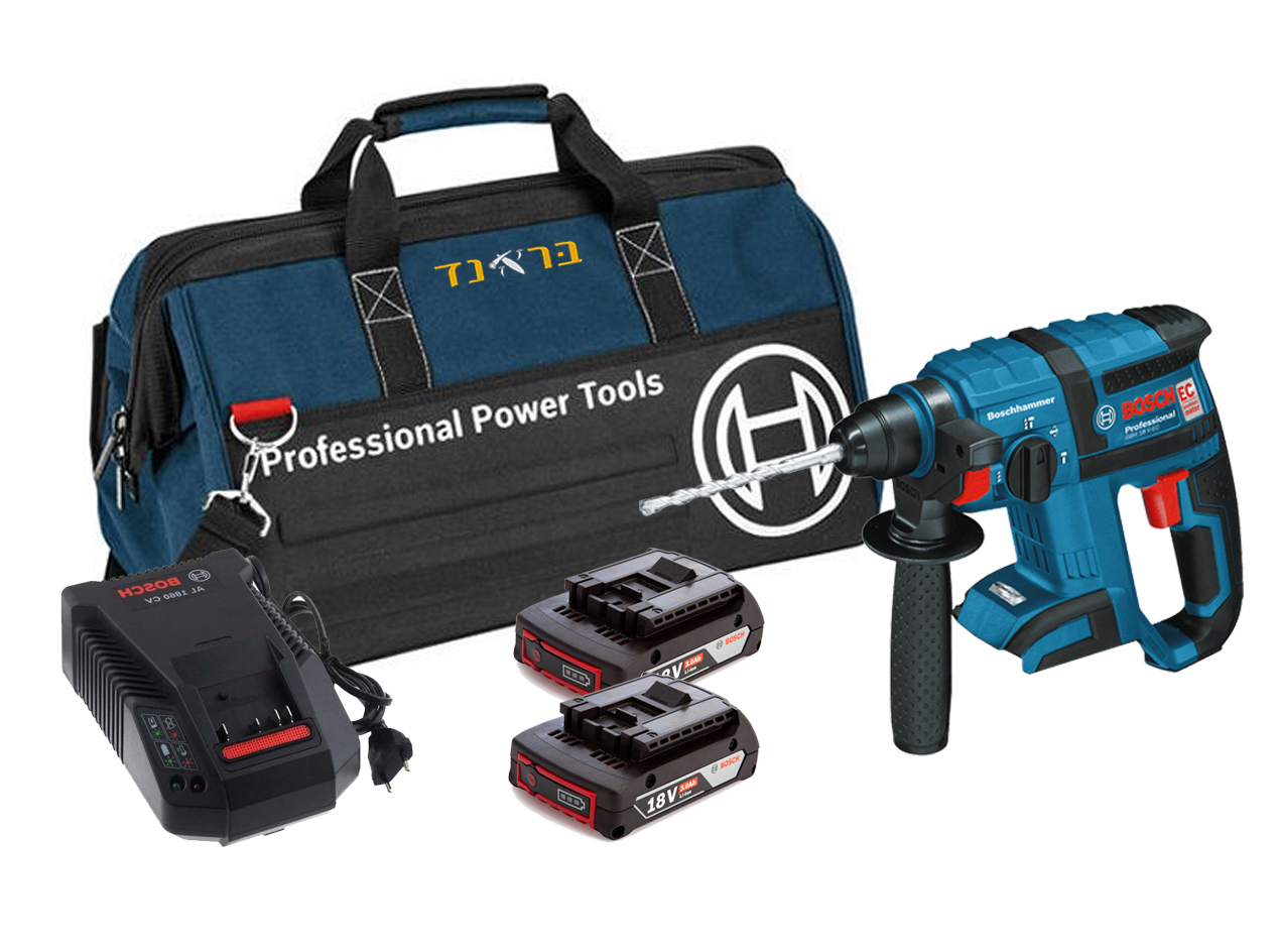 פטישון נטען 18V + שתי סוללות 3.0AH