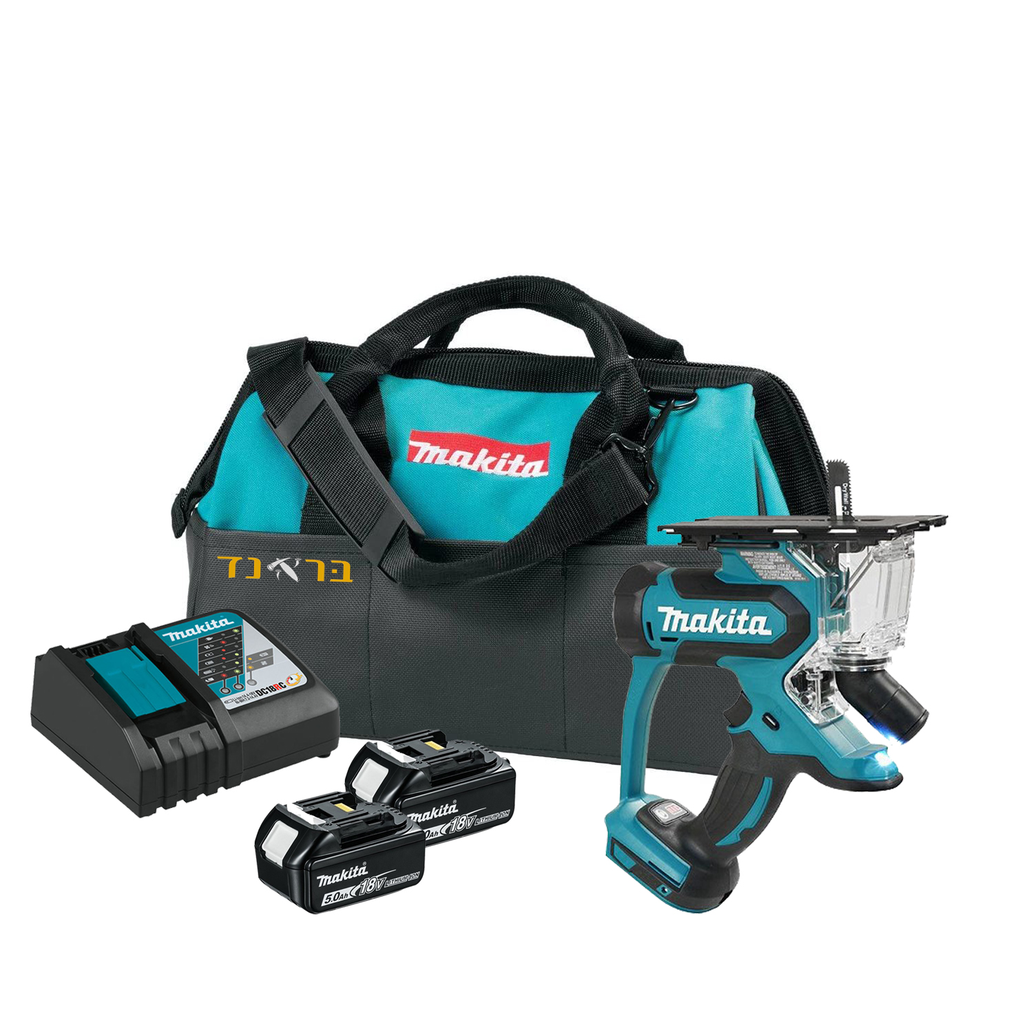 משור לחיתוך גבס ועץ 18V + שתי סוללות 5.0AH