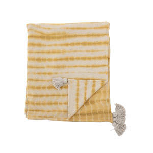 כיסוי למיטה Decia מכותנה ממוחזרת 260x220 ס"מ - צהוב