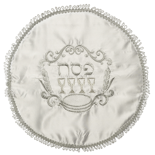 כיסוי פסח מהודר לבן מסטן "פסח שיבולים וארבעת הקושי