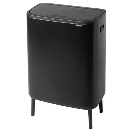 פח ברבנטיה למטבח 60 ליטר - BO Brabantia שחור מתוך קולקציית פחי אשפה למטבח (שילוב בחדר הרחצה) - קל לניקוי ותחזוקה לשמירה על מראה חדש ומבריק