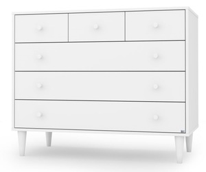 שידת החתלה רחבה לתינוק דרור עשויה MDF בציפוי מלמין - לבן