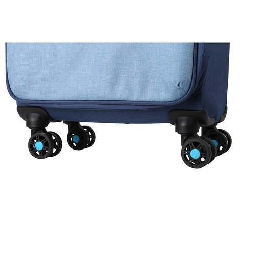 מזוודת טרולי גדולה 28 אינץ' בנפח 105 ליטר עם גלגלים וידית טלסקופית בצבע כחול-תכלת 