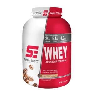 אבקת חלבון WHEY בטעם קפה | 24 גרם חלבון | 5.4 גרם חומצות אמינו | 4.0 גרם חומצה ל-גלוטמין | 2 ק"ג | כשר חלבי | קפאין בכמות גבוהה | Super Effect סופר אפקט