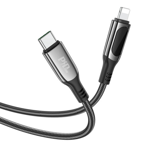 כבל טעינה וסינכרון עם תצוגה Hoco S51 Usb to Lightning 5A 1.2m