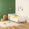 מיטת ילדים קטנים גדולים לבנה בשילוב עץ כולל מעקה בשווי 199₪ מתנה FUN רהיטי סגל