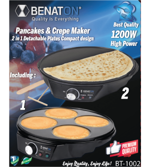 מכשיר קרפ להכנת פנקייקים + קרפים  BENATON ML-1202