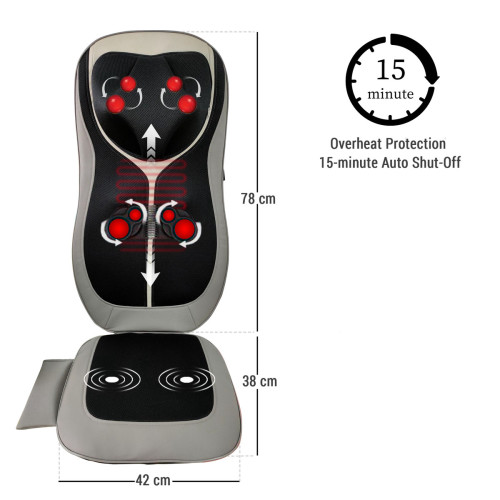 מושב עיסוי שיאצו ג'ל בטכנולוגיה חדשה לגב ולצוואר MEDICS CARE MC-2305