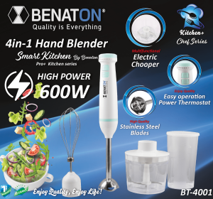 600W BT-4001  בלנדר מוט עם אביזרים BENATON