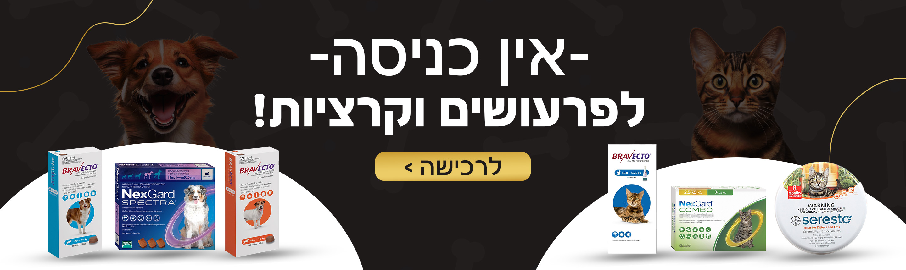 הדברה לכלבים וחתולים